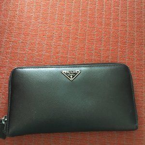 Prada Saffiano leather wallet used